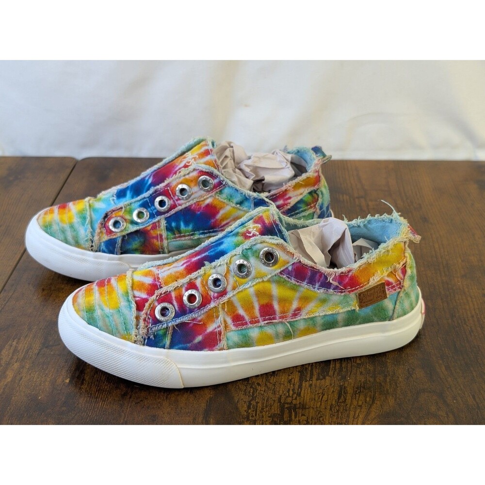 Blowfish Malibu Play Rainbow Tie Dye Slip On Canvas Sneakers Size 2